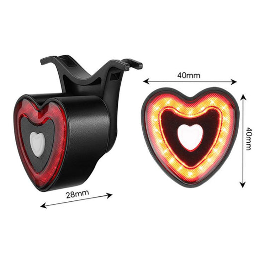 WEST BIKING Smart Heart Taillight With Cycling Brake Sensor Warning Light