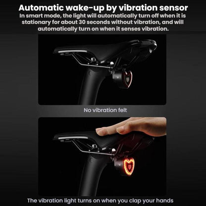 WEST BIKING Smart Heart Taillight With Cycling Brake Sensor Warning Light