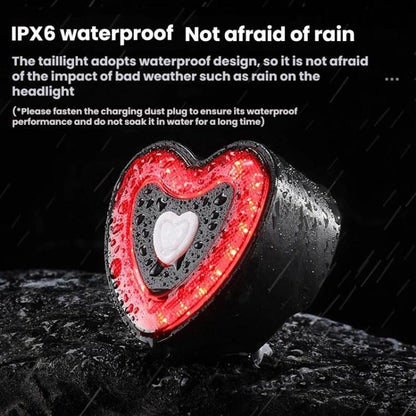 WEST BIKING Smart Heart Taillight With Cycling Brake Sensor Warning Light