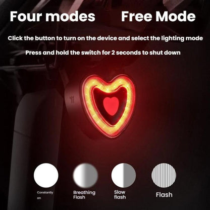 WEST BIKING Smart Heart Taillight With Cycling Brake Sensor Warning Light
