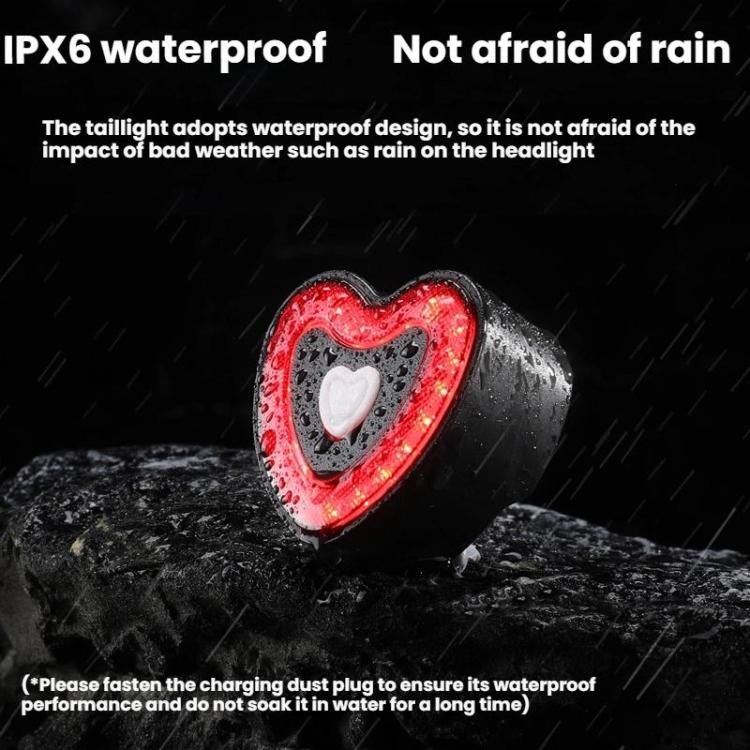 WEST BIKING Smart Heart Taillight With Cycling Brake Sensor Warning Light