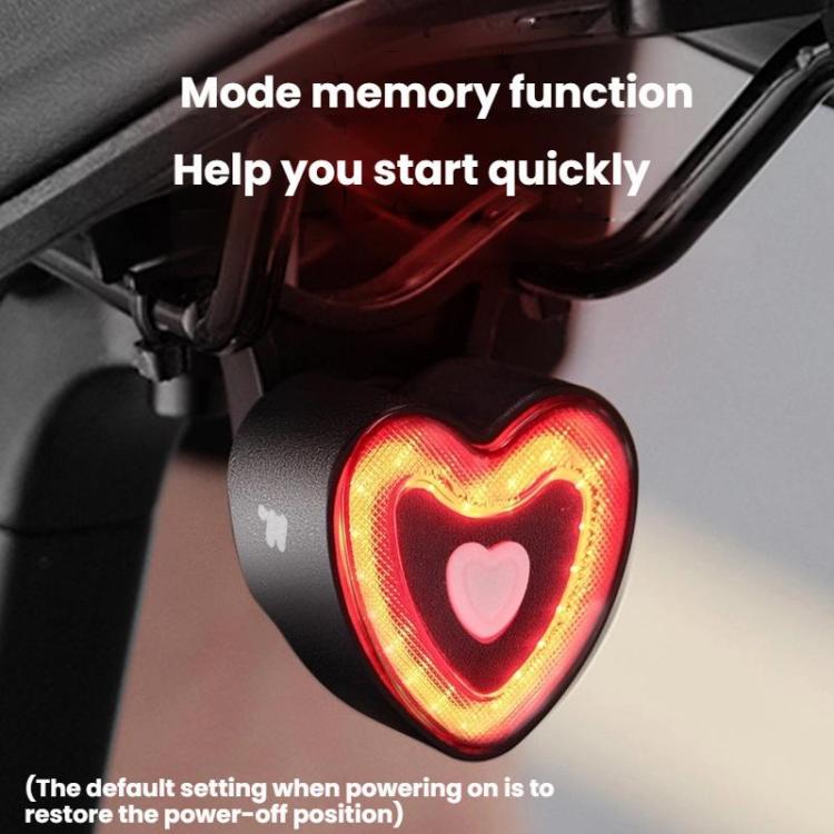 WEST BIKING Smart Heart Taillight With Cycling Brake Sensor Warning Light