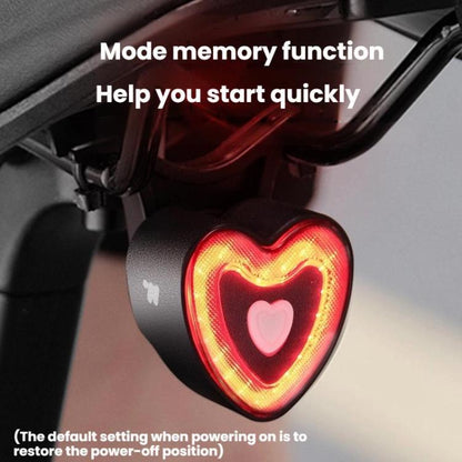 WEST BIKING Smart Heart Taillight With Cycling Brake Sensor Warning Light
