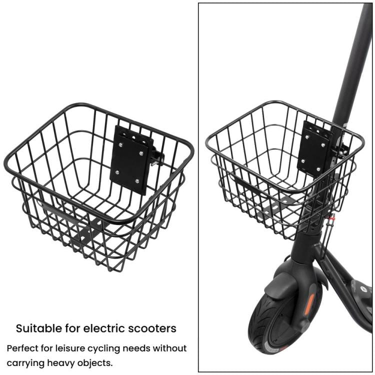 Panier avant universel pour trottinette électrique, panier portable pratique en tube de fer