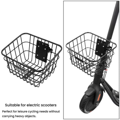 Panier avant universel pour trottinette électrique, panier portable pratique en tube de fer
