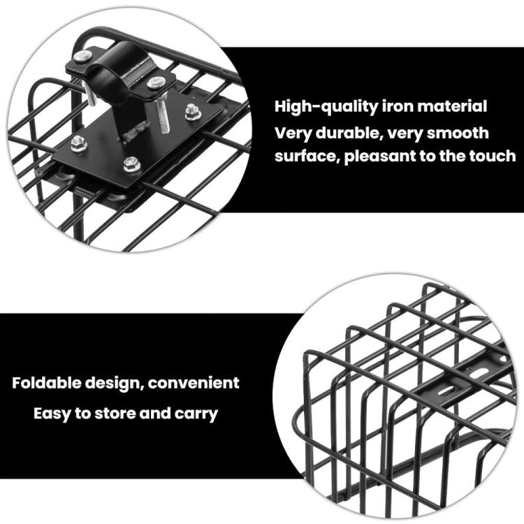 Panier avant universel pour trottinette électrique, panier portable pratique en tube de fer