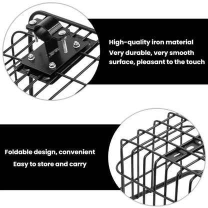 Panier avant universel pour trottinette électrique, panier portable pratique en tube de fer