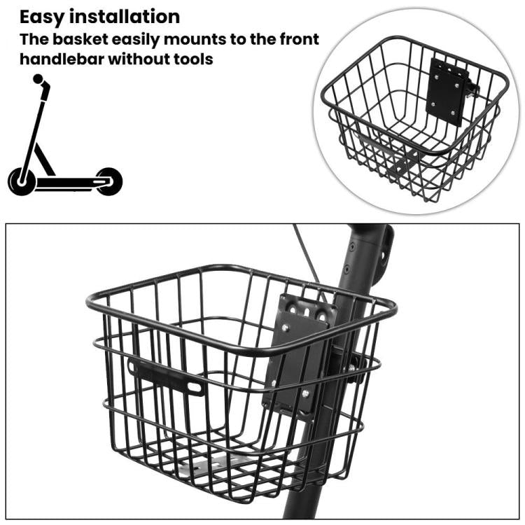 Panier avant universel pour trottinette électrique, panier portable pratique en tube de fer