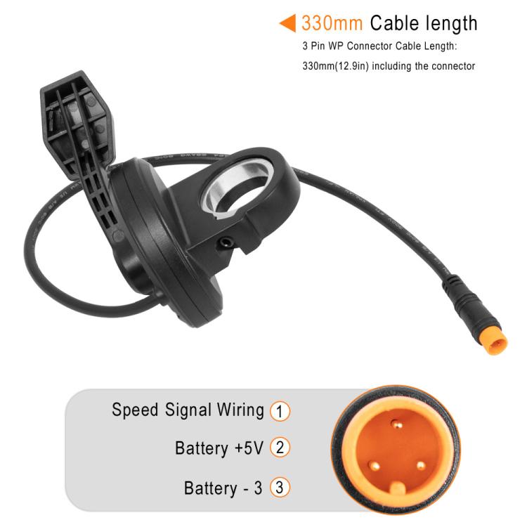 Accélérateur de vélo électrique 108X R Démarrage Poignée tournante de vitesse réglable Accélérateur de pouce Frein, Connecteur femelle carré 3 trous, Broche carrée 3 broches, Broche ronde 3 broches