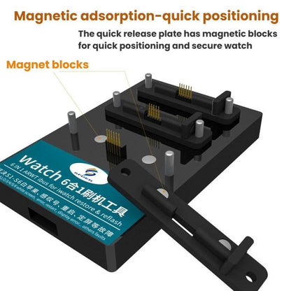 SFDER 7 In 1 Watch Flashing Test Stand, For iWatch Series 1 / 2 / 3 / 4 / 5 / 6