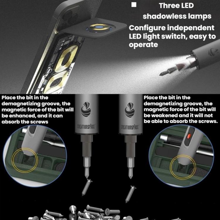 CREATIONSPACE CS0701A 29pcs High-Torque Mini Electric Screwdriver Set