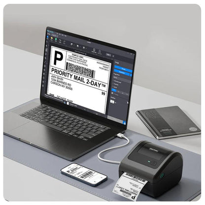 Phomemo D450-BT Bluetooth Shipping Label Printer Inkless Barcode Label Maker for 20-115mm Labels, D450-BT