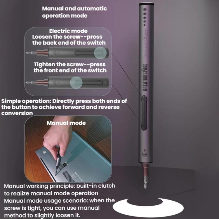 Pen-Shaped Electric Screwdriver Precision Screwdriver Set, CREATIONSPACE CS0202B 23pcs, CREATIONSPACE CS0205A 21pcs, CREATIONSPACE CS0203B 59pcs