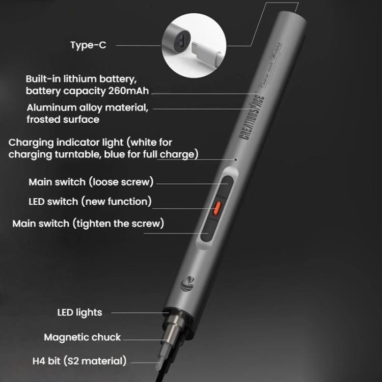 CREATIONSPACE CS0312A 23pcs Precision Electric Screwdriver Set Eyeglass Screw Installation Removal Set