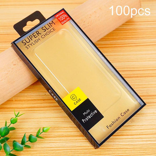 100 قطعة / العبوة من صناديق التغليف البلاستيكية الشفافة لحافظات الهواتف وصناديق البيع بالتجزئة
