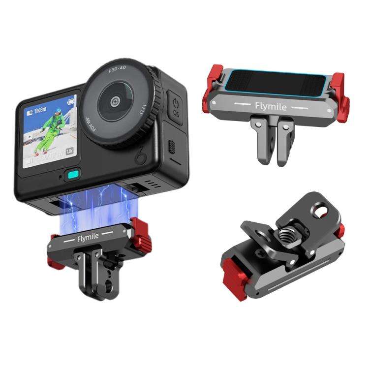 For DJI Osmo Nano Flymile Magnetic Quick-Release Base Two-Jaw Foldable Extension Bracket Accessories For Action Cameras, Metal