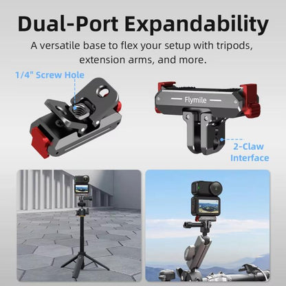 For DJI Osmo Nano Flymile Magnetic Quick-Release Base Two-Jaw Foldable Extension Bracket Accessories For Action Cameras, Metal