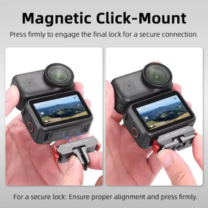 For DJI Osmo Nano Flymile Magnetic Quick-Release Base Two-Jaw Foldable Extension Bracket Accessories For Action Cameras, Metal