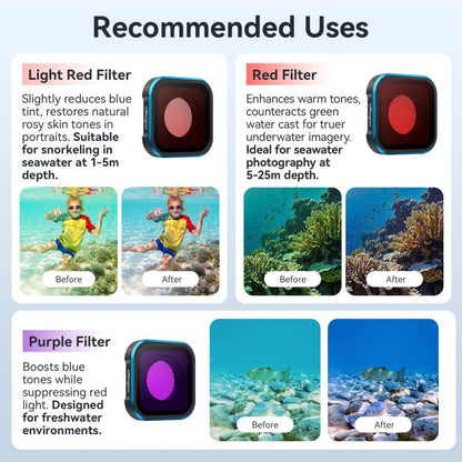 aMagisn Dive Filter for GoPro HERO13 Black /12 Black /11 Black /11 Black mini /10 Black /9 Black