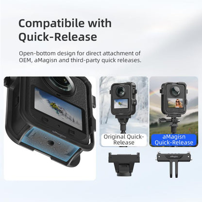 For DJI Osmo 360 aMagisn Expansion Cage Plastic Frame with Lens Cap