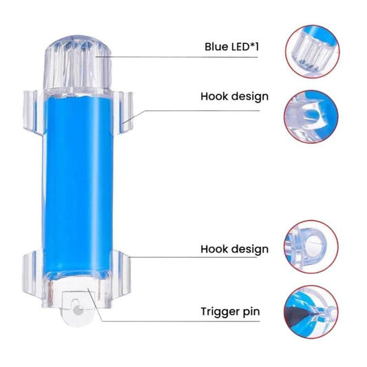 Luz para atraer peces, luz intermitente activada por agua, luz para reunir peces, luz individual, 4 LED