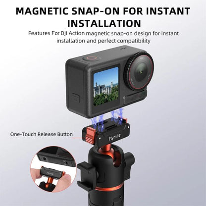 Flymile AC5012_5 Extended Selfie Stick Holder Magnetic Quick Release Tripod, AC5012_5