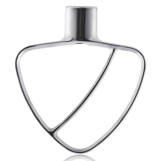 Batteur plat en acier inoxydable pour mélangeurs KitchenAid de 4,5 et 5 pintes - Accessoire résistant aux éclats sans revêtement, batteur plat