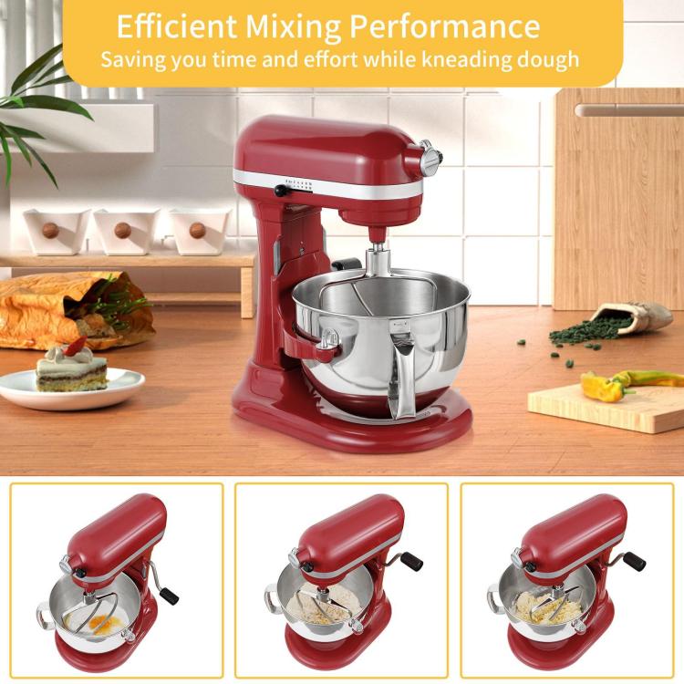 Batteur plat en acier inoxydable pour robots pâtissiers KitchenAid à bol relevable de 5,5 et 6 pintes, sans revêtement, accessoire de mélange durable, 5,5 et 6 pintes