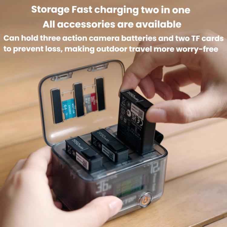 Multi-Functional Battery Charging Organizer For DJI Osmo 360 / Action 5 Pro / Action 4 / Action 3, LKTOP ACG247