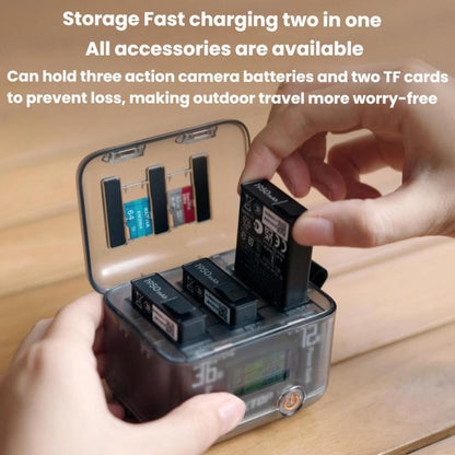 Multi-Functional Battery Charging Organizer For DJI Osmo 360 / Action 5 Pro / Action 4 / Action 3, LKTOP ACG247