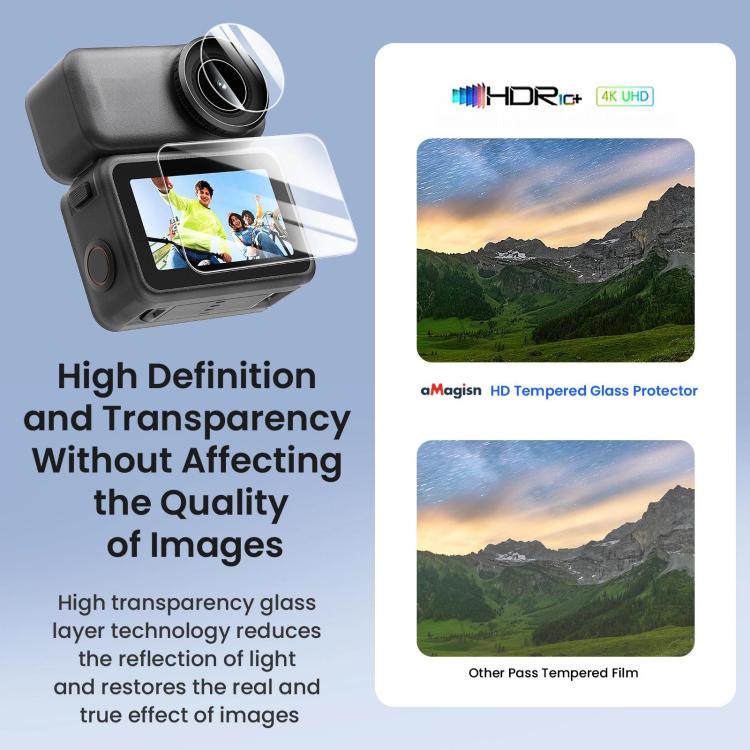 For DJI Osmo Nano aMagisn Tempered Glass Screen Protector Lens Film, 1set, 2sets