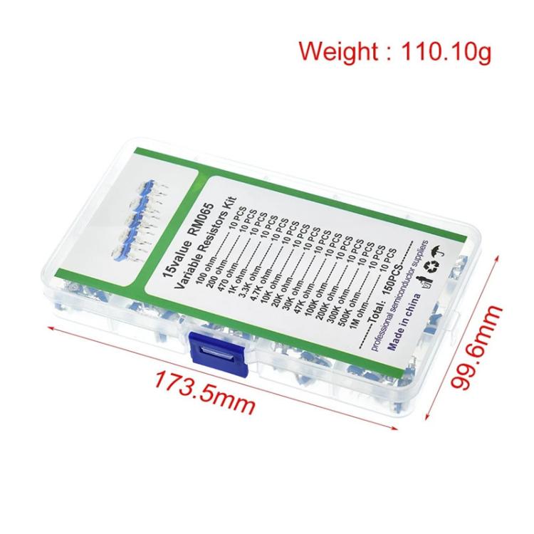 150pcs /Set 6mm Adjustable Resistor Box Lit