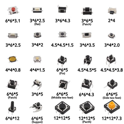 125pcs /Set Car Button Micro Tactile Switch, 125pcs /Set