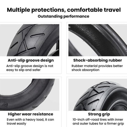 For Kugoo M4 Electric Scooter Anti-Slip Shock-Absorbing Wear-Resistant Rubber Tire, 10 x 2.125 Outer Tire, 10 x 2.125 45-Degree Curved-Valve Inner Tire, 10 x 2.125 90-Degree Curved-Valve Inner Tire, 10 x 2.125 Outer Tire + 45-Degree Inner Tire
