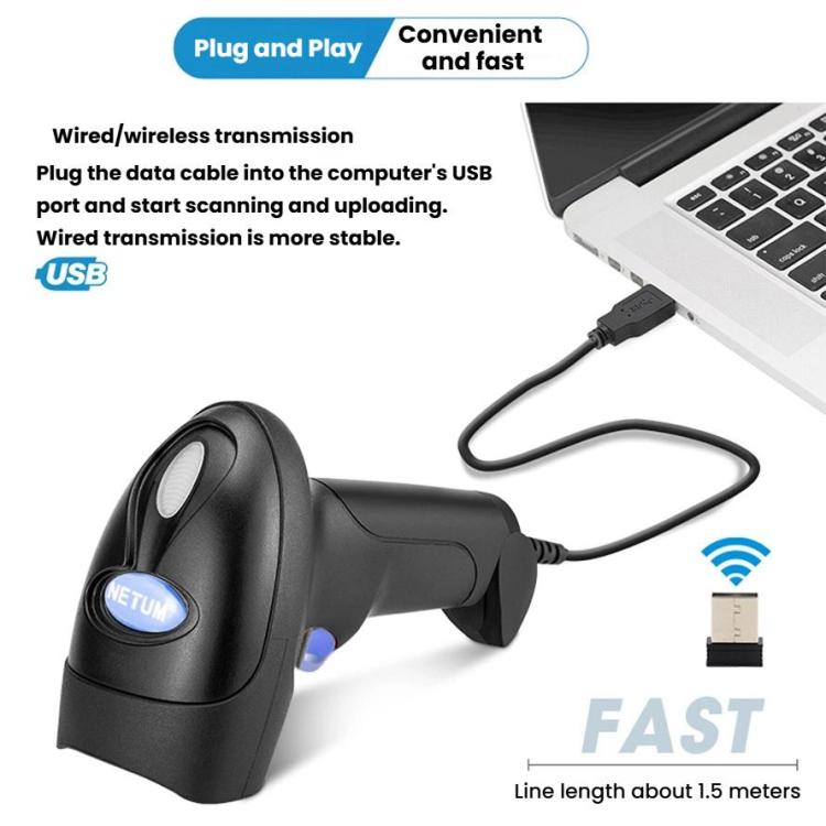 NETUM Quick QR Code Scanner Handheld Supermarket Cashier QR Code Scanner