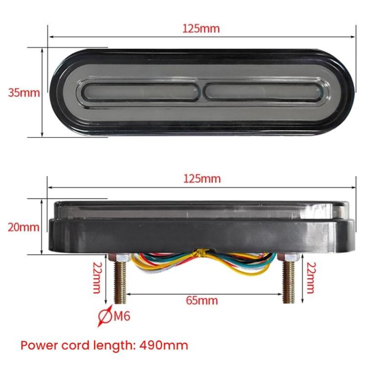 Feu arrière de frein 60 LED DC10-80V avec clignotant pour motos et vélos électriques de plage