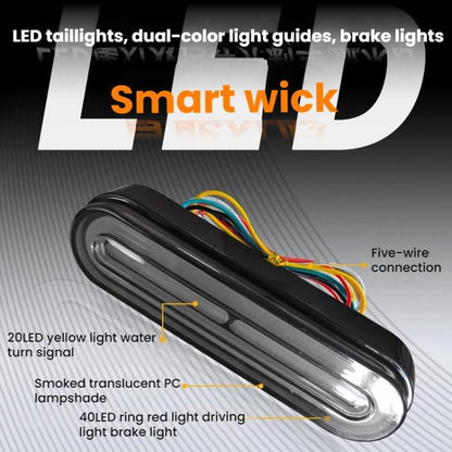 Feu arrière de frein 60 LED DC10-80V avec clignotant pour motos et vélos électriques de plage