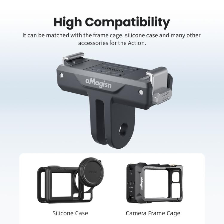 aMagisn TN10 Bidirectional Magnetic Quick Release Mount For DJI Nano / Osmo 360 / Action 5 Pro / 4 / 3, TN10 ABS