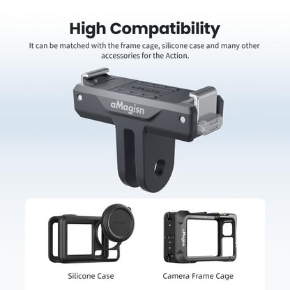 aMagisn TN10 Bidirectional Magnetic Quick Release Mount For DJI Nano / Osmo 360 / Action 5 Pro / 4 / 3, TN10 ABS