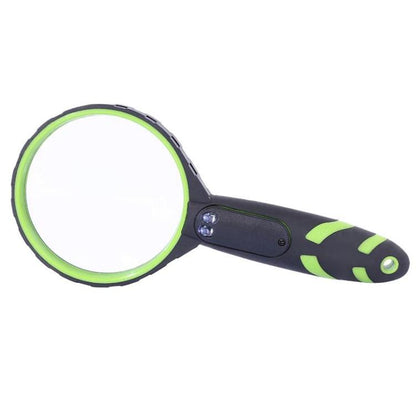 10X 75mm 2LEDs Shockproof Handheld Magnifying Glass For Reading Identification