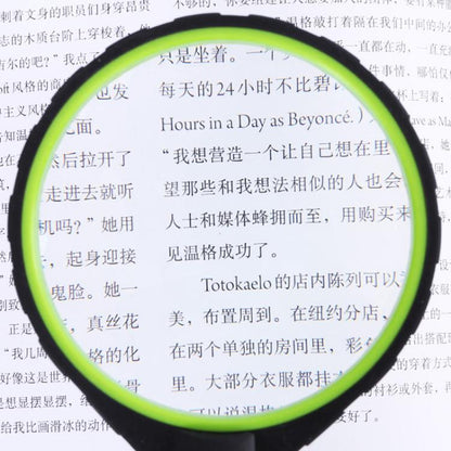 10X 75mm 2LEDs Shockproof Handheld Magnifying Glass For Reading Identification