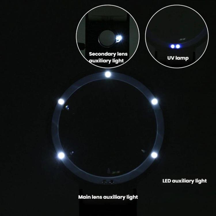 LED Folding Desktop Magnifying Glass For Reading Antique Jewelry Identification