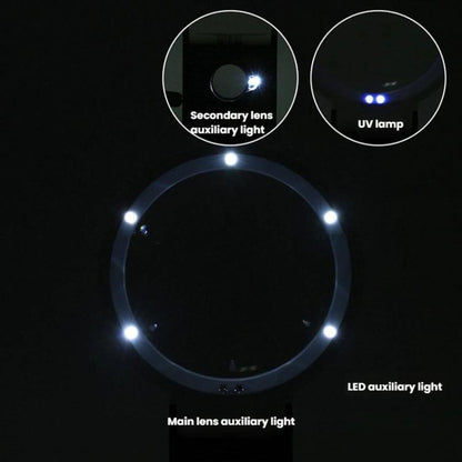 LED Folding Desktop Magnifying Glass For Reading Antique Jewelry Identification