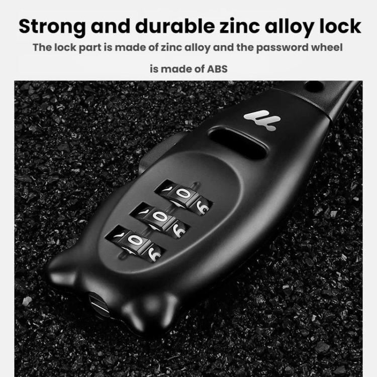 WEST BIKING Bicycle/Motorcycle Helmet Anti-Theft Portable Combination Cable Tie Lock, Bear Short, Bear Long, Regular Short, Regular Long