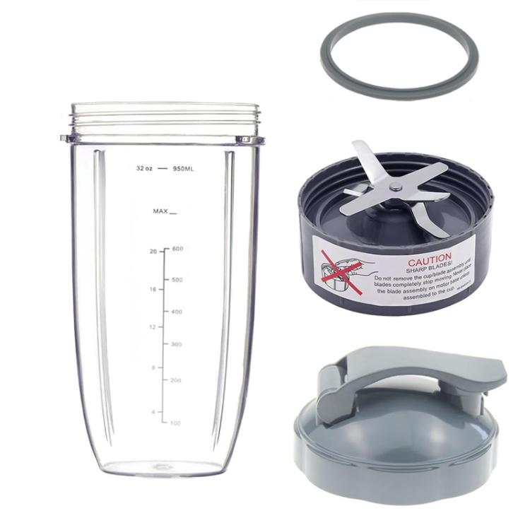 For Nutribullet Pro 900W Blender 4-Piece Set Replacement Parts Included 32oz Cup, Cross Blade,  To Go Lid, 4-Piece Set