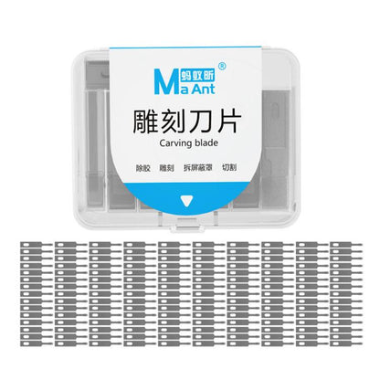 MaAnt M077 150pcs /Box Double-sided Flat Blade Cell Phone Repair Back Cover Removal Artistic Engraving Knife Blade, No. 4A, No. 4, No. 11, No. 16, No. 17