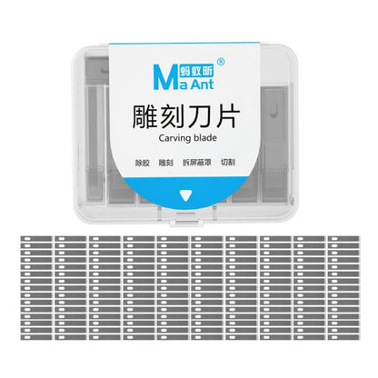 MaAnt M077 150pcs /Box Double-sided Flat Blade Cell Phone Repair Back Cover Removal Artistic Engraving Knife Blade, No. 4A, No. 4, No. 11, No. 16, No. 17