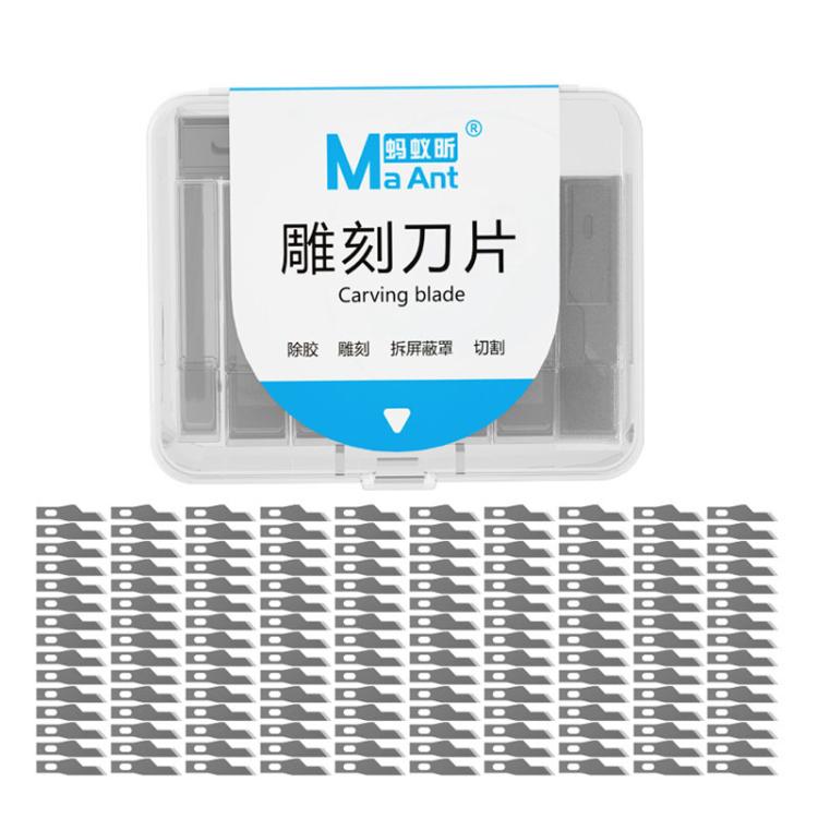 MaAnt M077 150pcs /Box Double-sided Flat Blade Cell Phone Repair Back Cover Removal Artistic Engraving Knife Blade, No. 4A, No. 4, No. 11, No. 16, No. 17