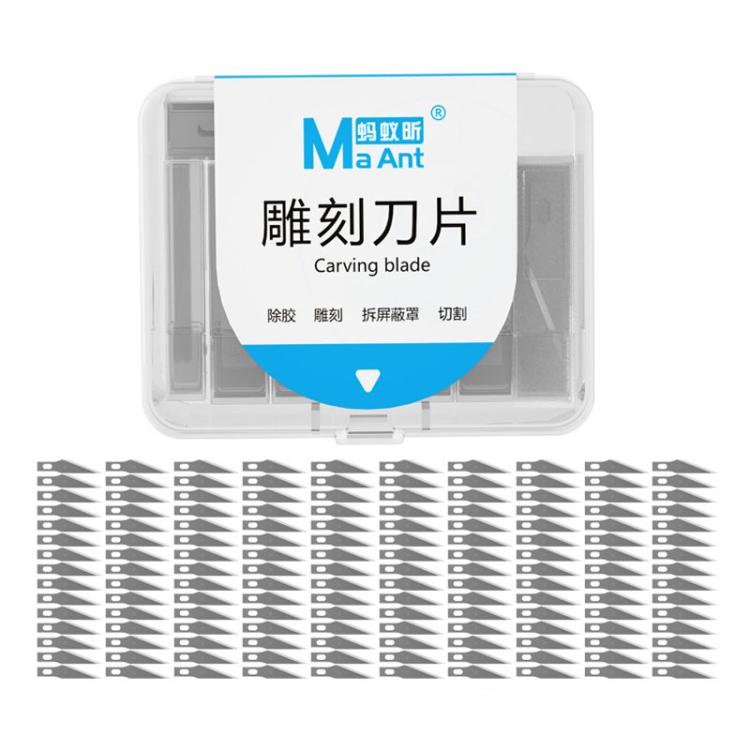 MaAnt M077 150pcs /Box Double-sided Flat Blade Cell Phone Repair Back Cover Removal Artistic Engraving Knife Blade, No. 4A, No. 4, No. 11, No. 16, No. 17
