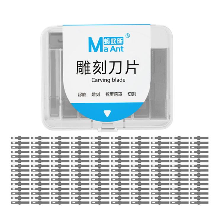 MaAnt M077 150pcs /Box Double-sided Flat Blade Cell Phone Repair Back Cover Removal Artistic Engraving Knife Blade, No. 4A, No. 4, No. 11, No. 16, No. 17